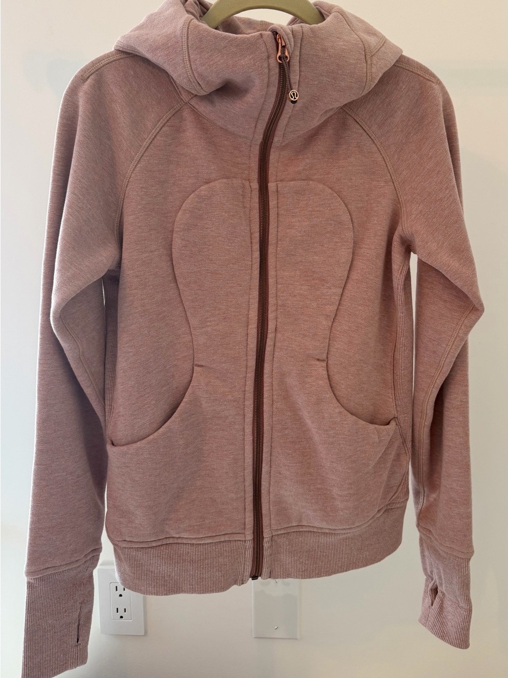 Lululemon Scuba III Full Zip Hoodie Womens Size 4 Heathered Bark Berry
